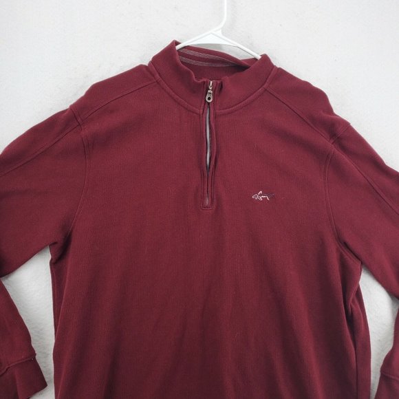 Greg Norman Sweater Men's Long Sleeve 1/4 Zip Pullover Shark Red Medium - Picture 6 of 12